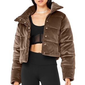 ALO Ribbed velour gold rush puffer